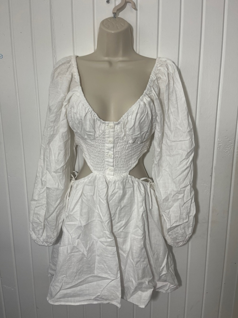 SABO White Smocked Top - Size S